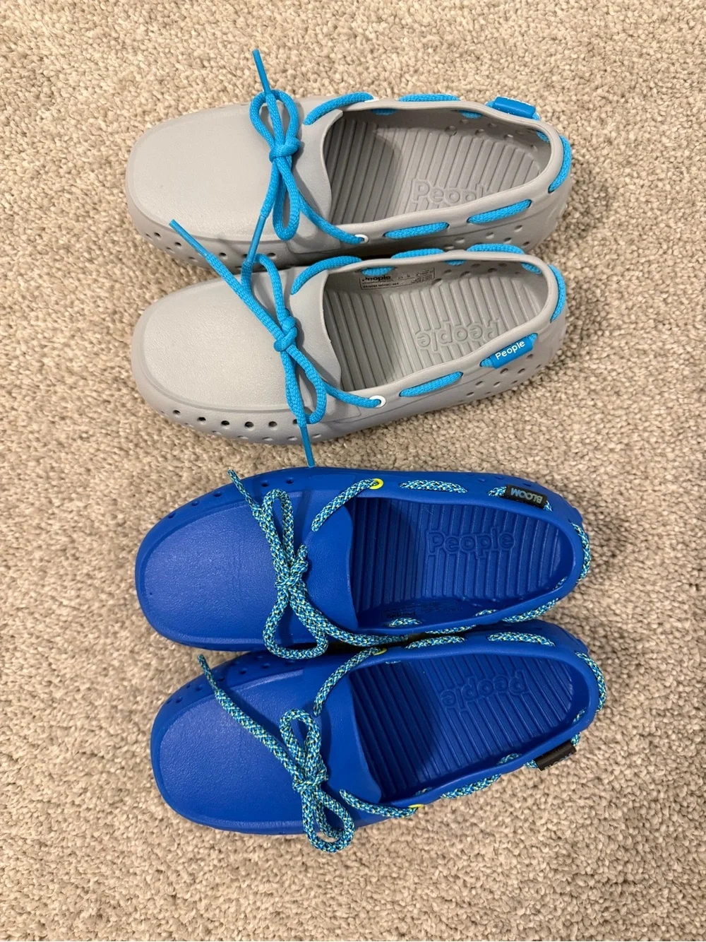 Kids' Blue and Gray Loafer Slip-On Shoes